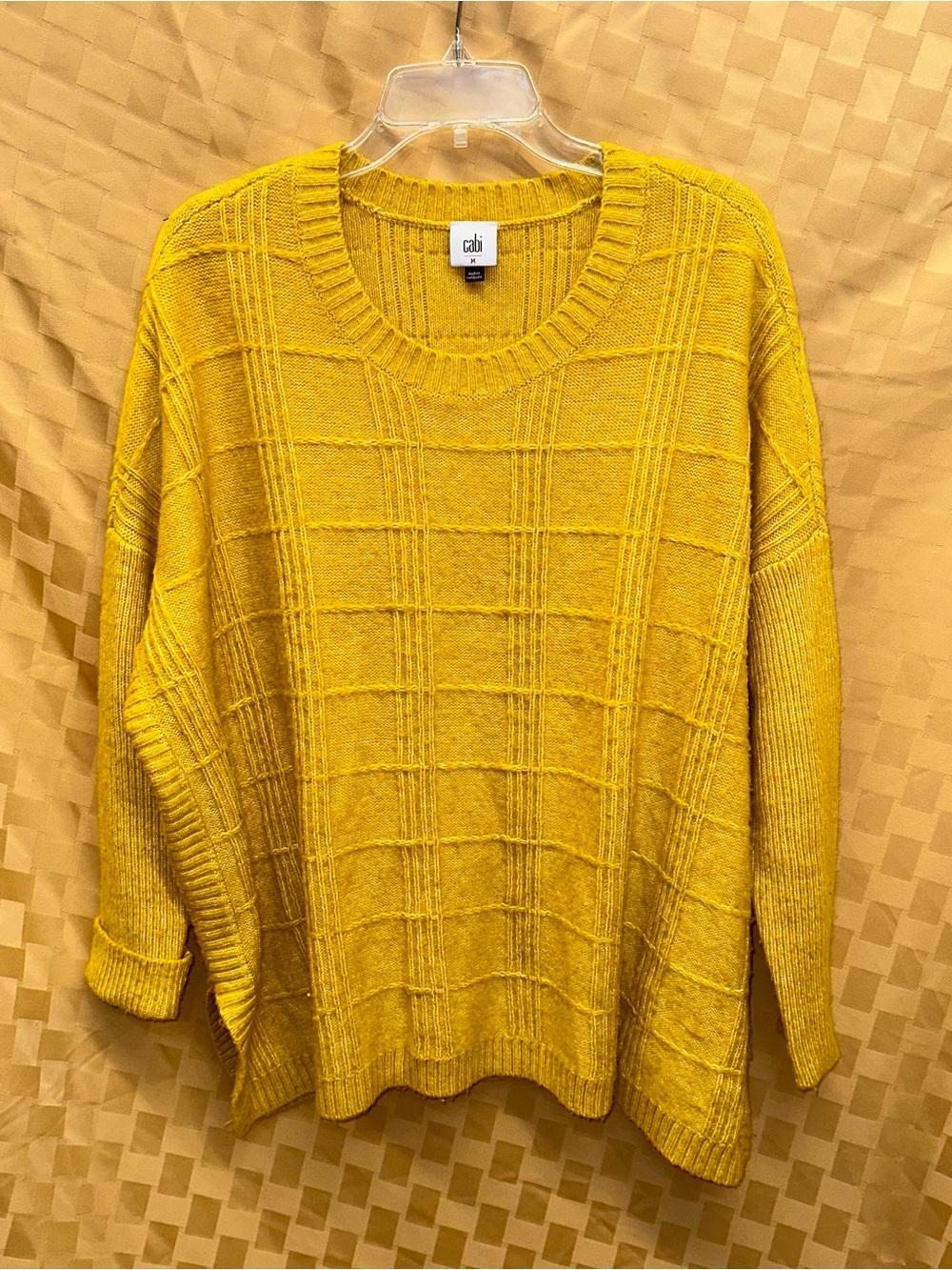 CAbi Golden Yellow Textured Crewneck Sweater
